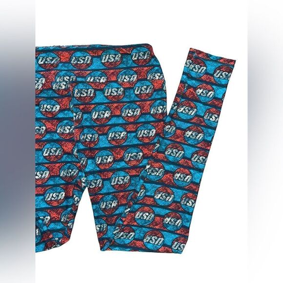 LuLaRoe Adult 12-18 Leggings • Vintage Americana Collection • Red White & Blue - Picture 11 of 16